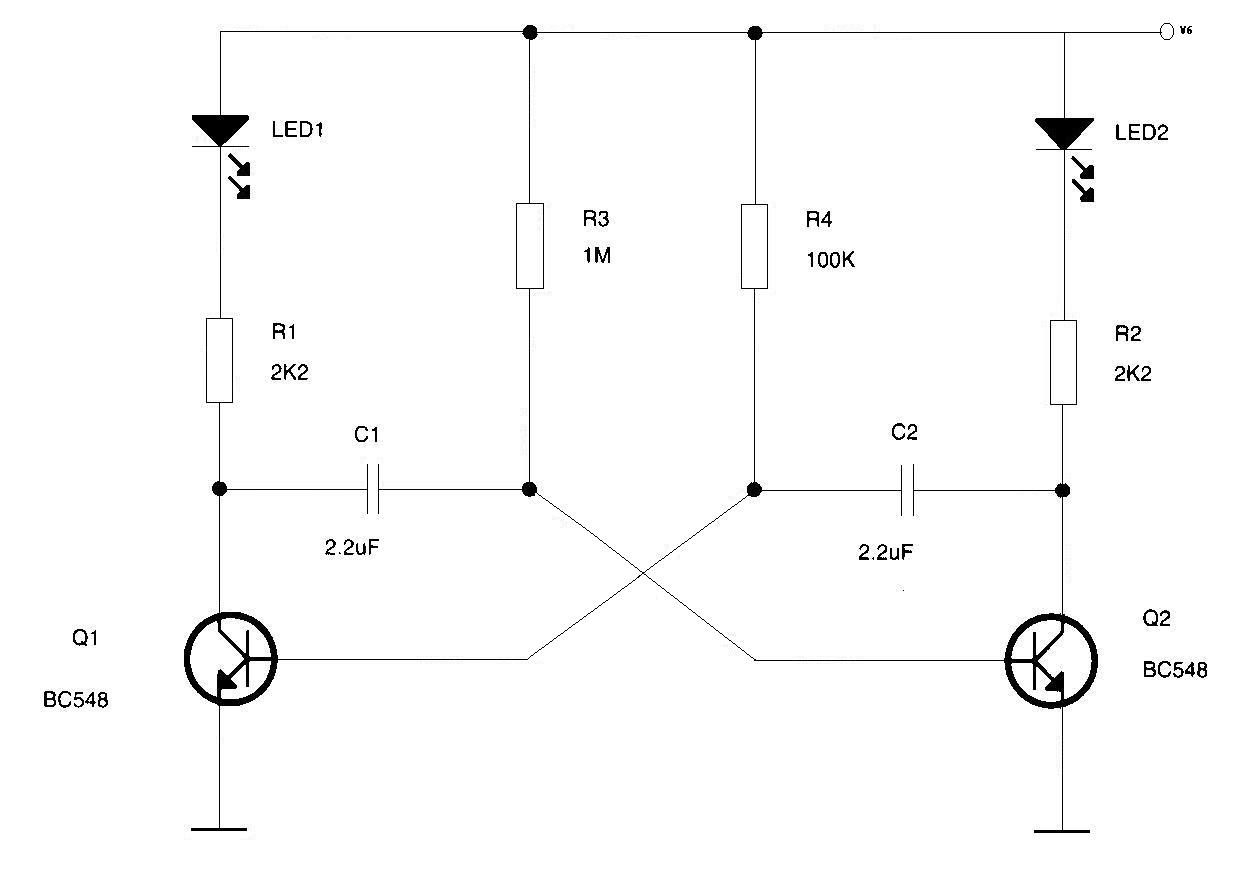 LED clignotant avec un transistor unijonction